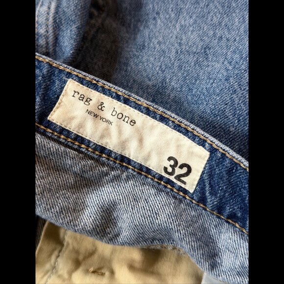 Rag & Bone Jean Shorts 32 Blue Cut Off High Rise Fray 5 Pocket Denim Button Fly - Picture 7 of 10
